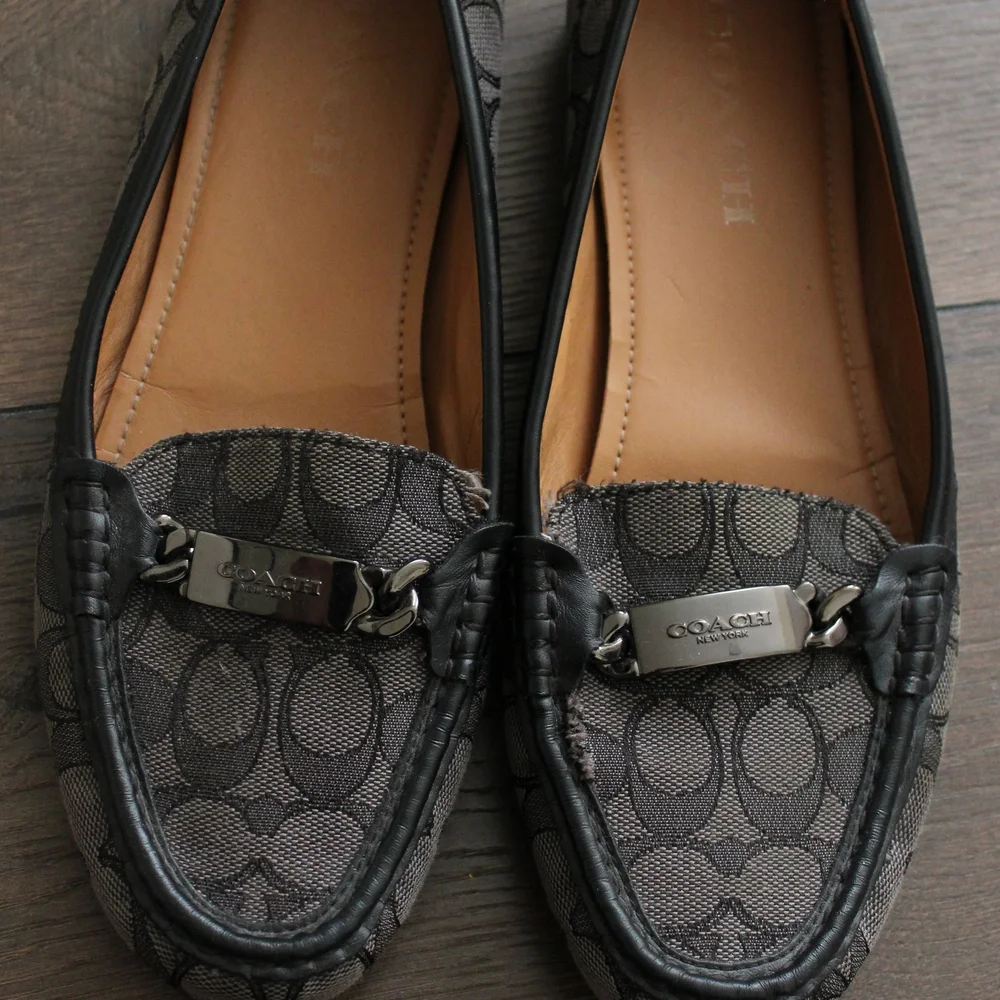 Coach Signature Logo Slip-On Loafers in Charcoal Gray - Picture 6 of 10